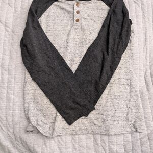 Jumping Beans Gray and Black Long Sleeve Button Down Shirt